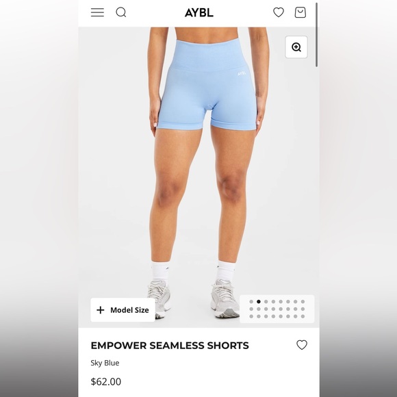 AYBL Sky Blue Empower Seamless Shorts - Picture 2 of 5